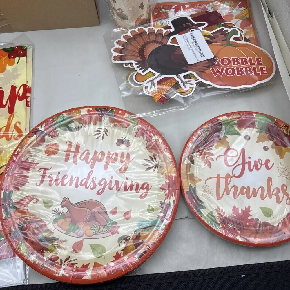189Pcs Thanksgiving Party Supplies Thanksgiving Plates And Napkins Thanksgivi...